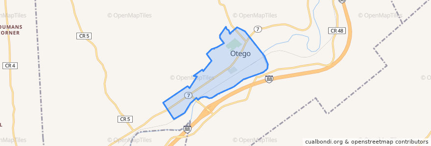 Mapa de ubicacion de Otego.