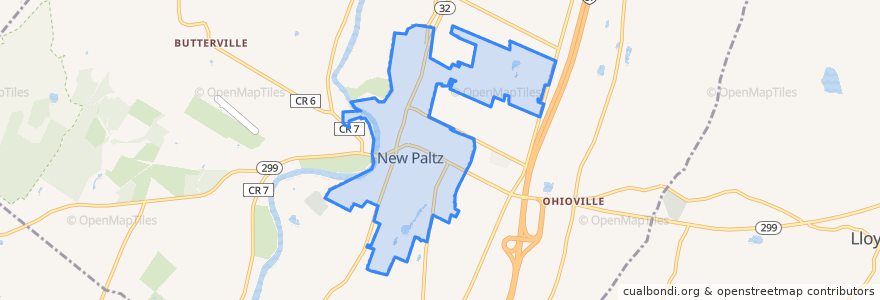 Mapa de ubicacion de New Paltz.