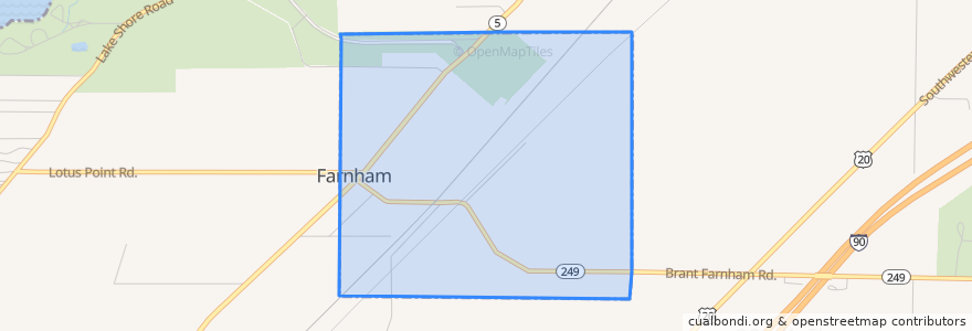 Mapa de ubicacion de Farnham.