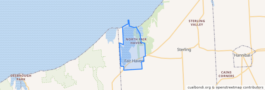 Mapa de ubicacion de Fair Haven.