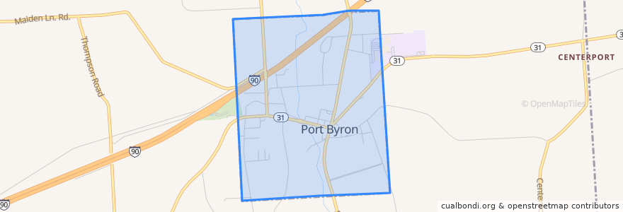 Mapa de ubicacion de Port Byron.