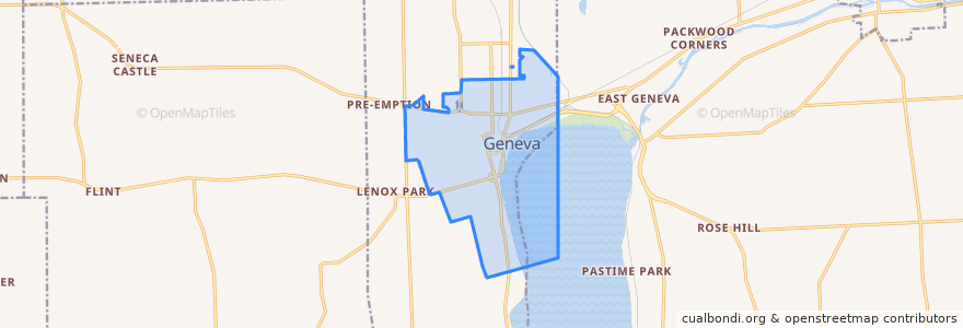 Mapa de ubicacion de Geneva.