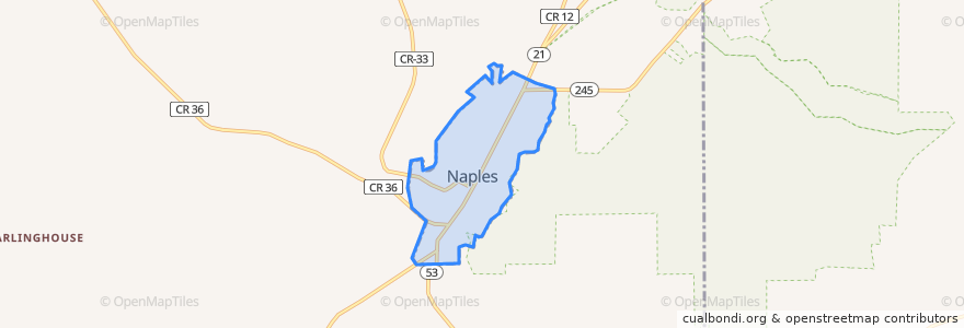 Mapa de ubicacion de Naples.