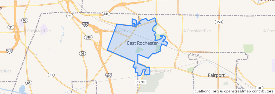 Mapa de ubicacion de East Rochester.