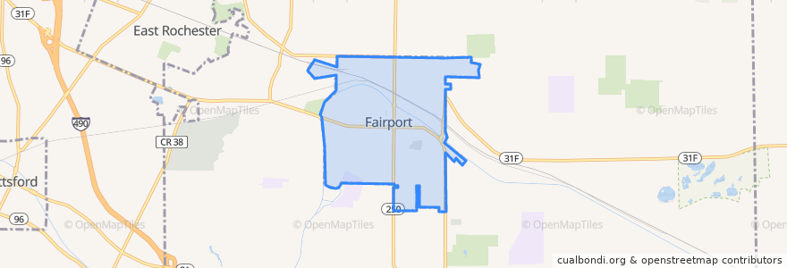 Mapa de ubicacion de Fairport.