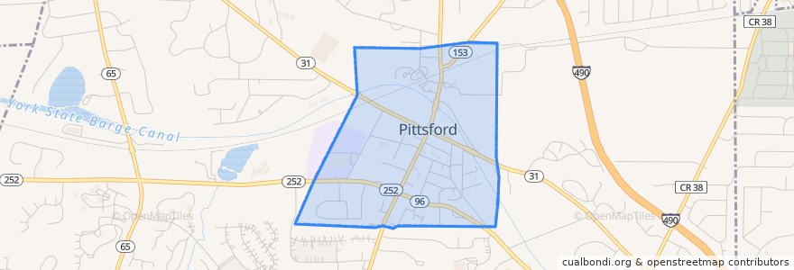 Mapa de ubicacion de Pittsford.