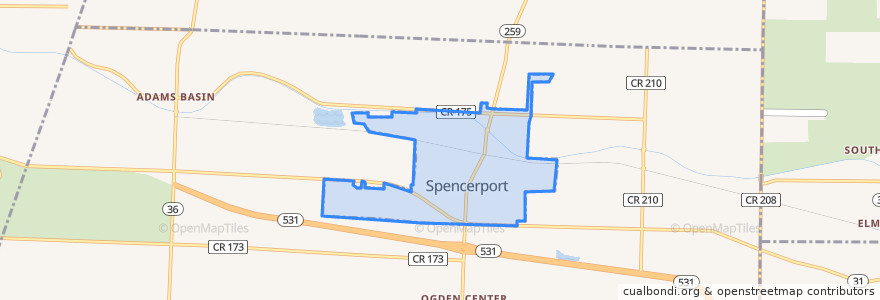 Mapa de ubicacion de Spencerport.