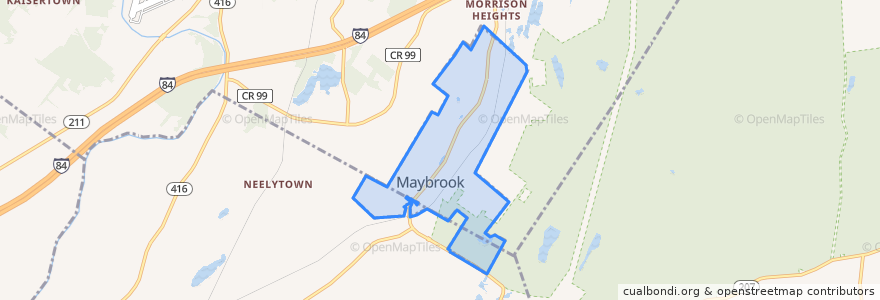 Mapa de ubicacion de Maybrook.