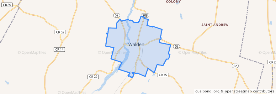 Mapa de ubicacion de Walden.