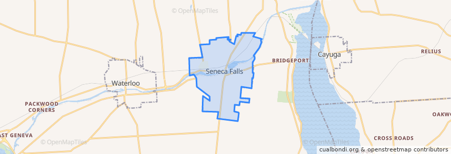 Mapa de ubicacion de Seneca Falls.