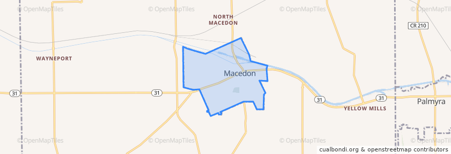 Mapa de ubicacion de Macedon.