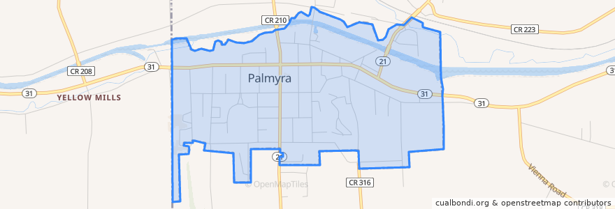 Mapa de ubicacion de Palmyra.