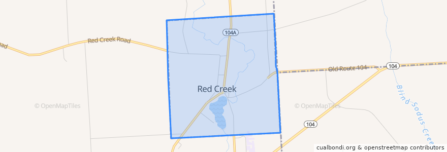 Mapa de ubicacion de Red Creek.