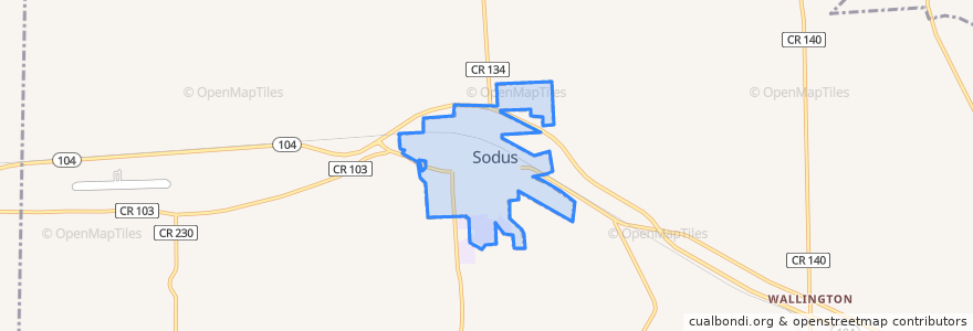 Mapa de ubicacion de Sodus.