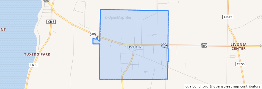 Mapa de ubicacion de Livonia.