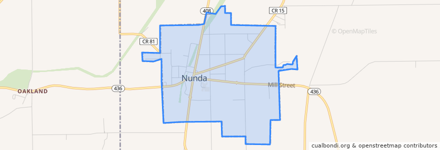 Mapa de ubicacion de Nunda.