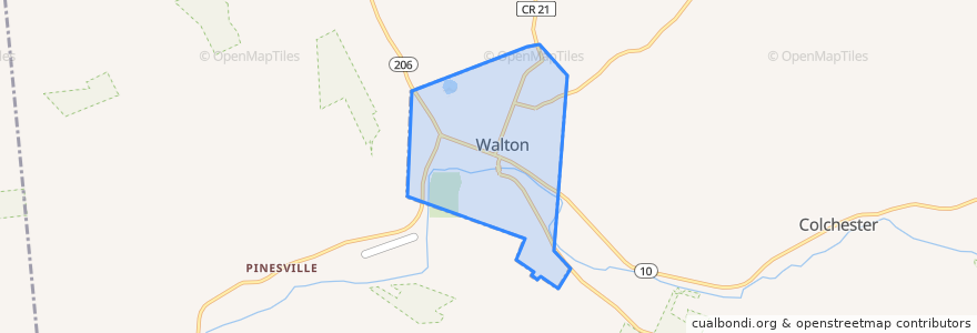 Mapa de ubicacion de Walton.