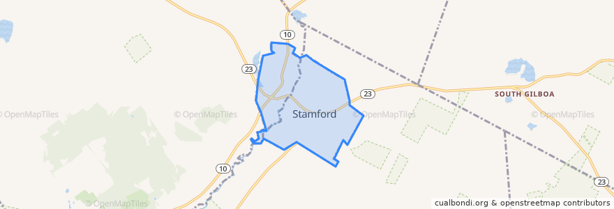 Mapa de ubicacion de Stamford.