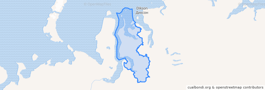 Mapa de ubicacion de муниципальный округ Тазовский район.