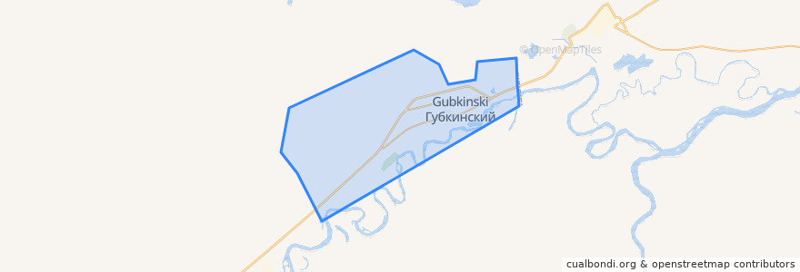 Mapa de ubicacion de городской округ Губкинский.