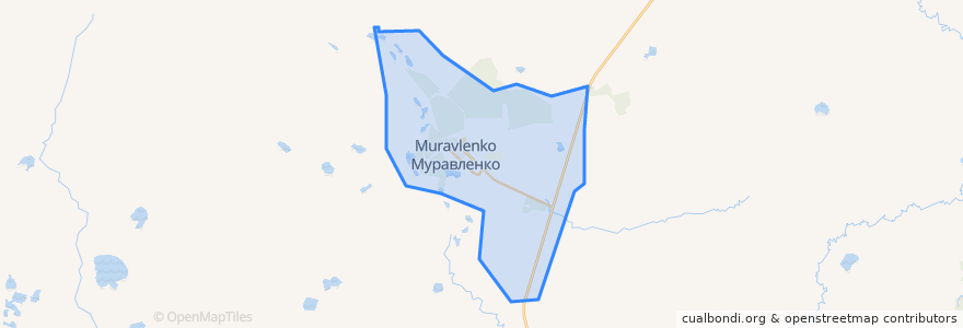 Mapa de ubicacion de городской округ Муравленко.