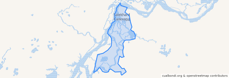 Mapa de ubicacion de городской округ Салехард.