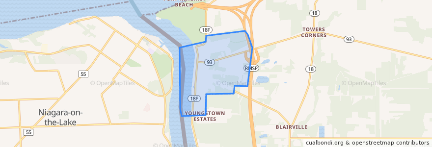 Mapa de ubicacion de Youngstown.