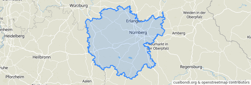 Mapa de ubicacion de Mittelfranken.