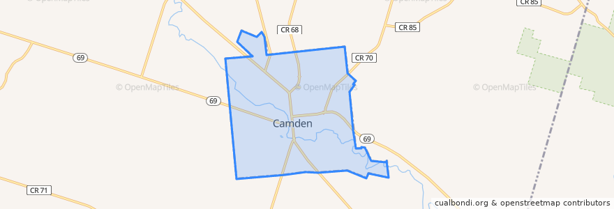 Mapa de ubicacion de Camden.