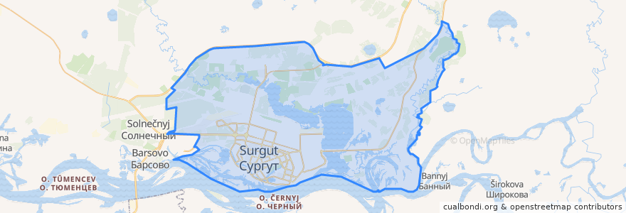 Mapa de ubicacion de городской округ Сургут.