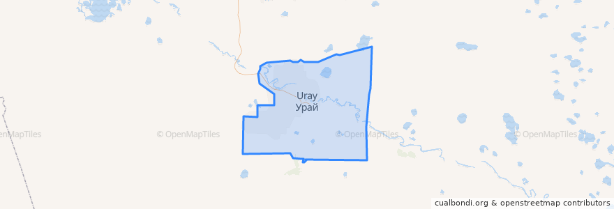 Mapa de ubicacion de городской округ Урай.