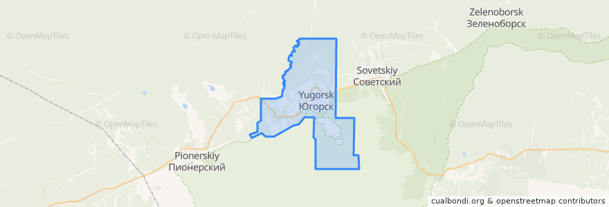 Mapa de ubicacion de Yugorsk.