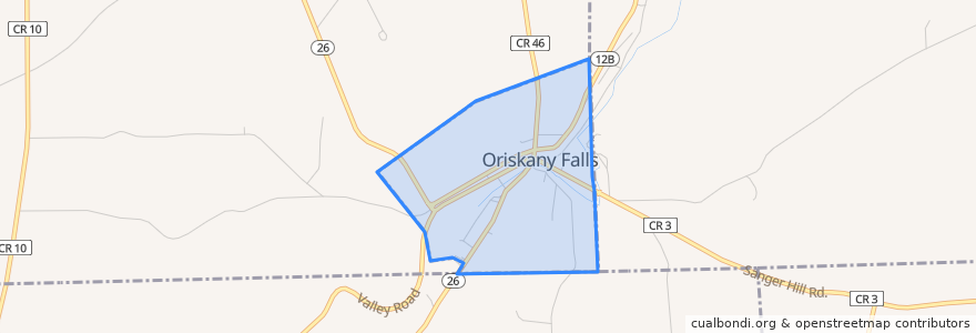 Mapa de ubicacion de Oriskany Falls.