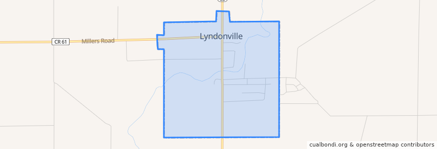 Mapa de ubicacion de Lyndonville.