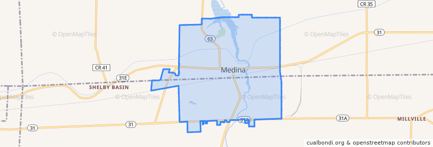 Mapa de ubicacion de Medina.