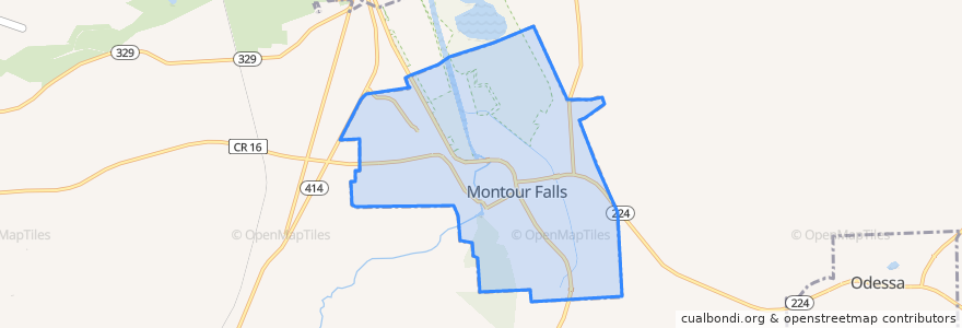Mapa de ubicacion de Montour Falls.
