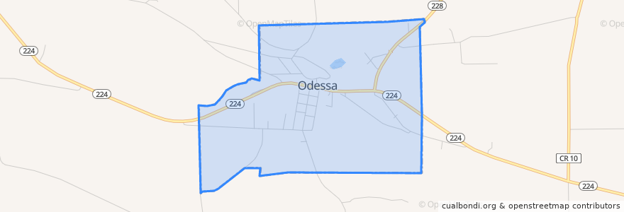 Mapa de ubicacion de Odessa.