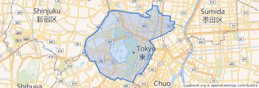 Mapa de ubicacion de Chiyoda.