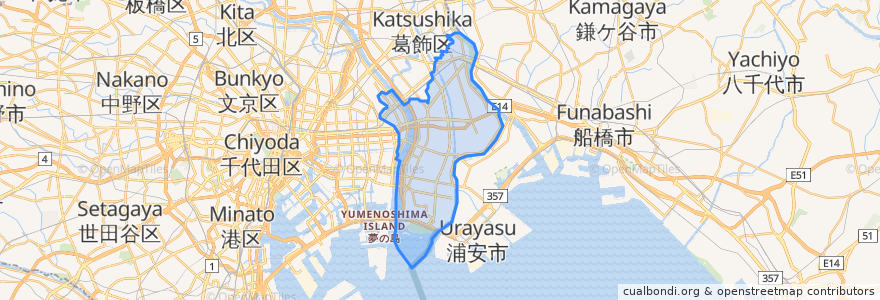 Mapa de ubicacion de Edogawa.