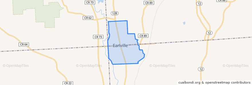 Mapa de ubicacion de Earlville.