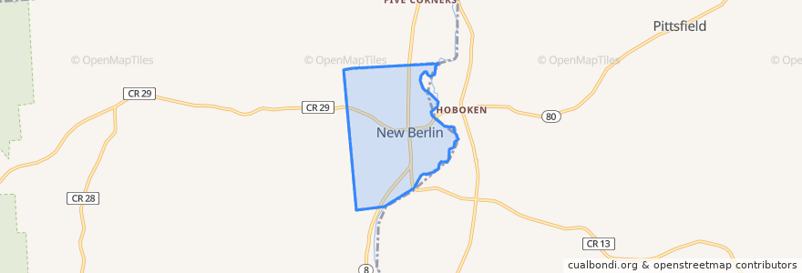 Mapa de ubicacion de New Berlin.