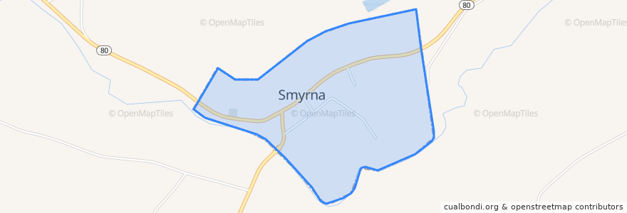 Mapa de ubicacion de Smyrna.