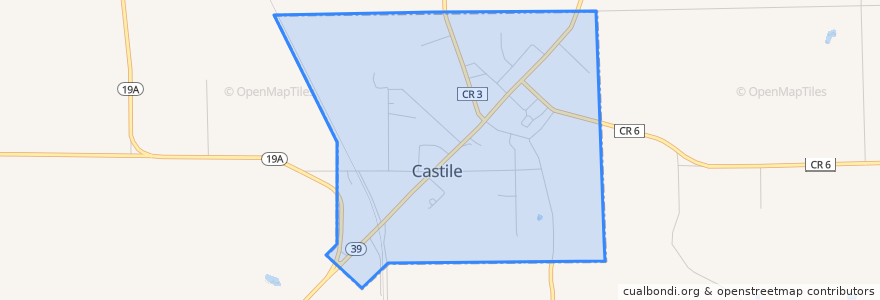 Mapa de ubicacion de Castile.