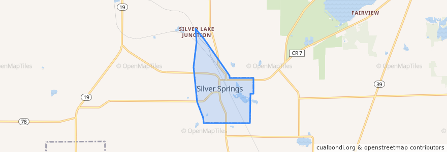 Mapa de ubicacion de Silver Springs.