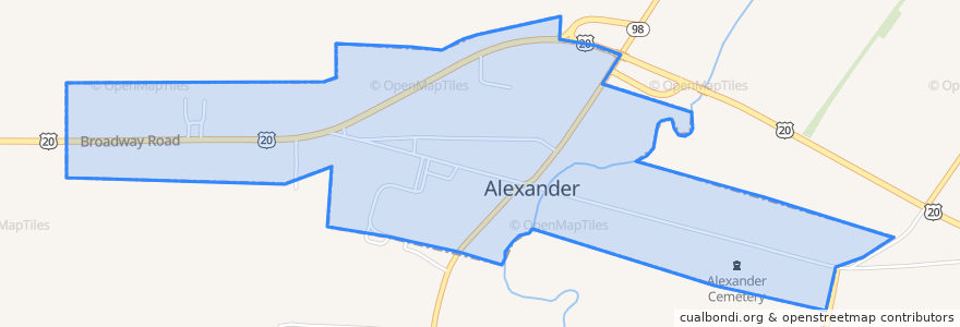 Mapa de ubicacion de Alexander.