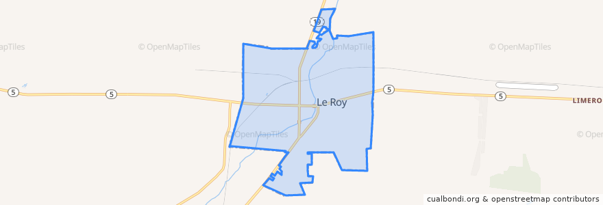 Mapa de ubicacion de Le Roy.