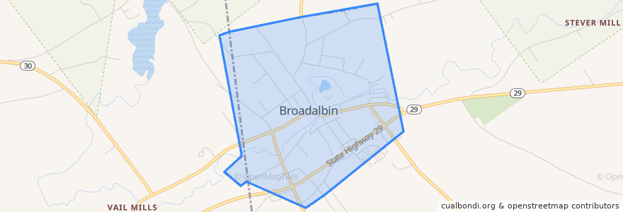 Mapa de ubicacion de Broadalbin.