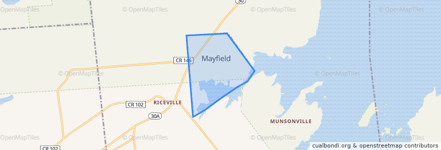 Mapa de ubicacion de Mayfield.