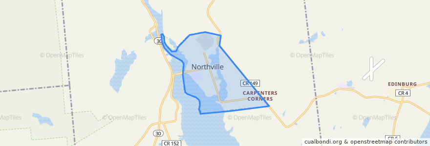 Mapa de ubicacion de Northville.