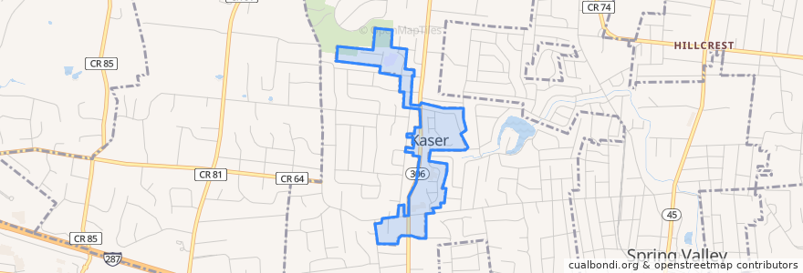 Mapa de ubicacion de Kaser.